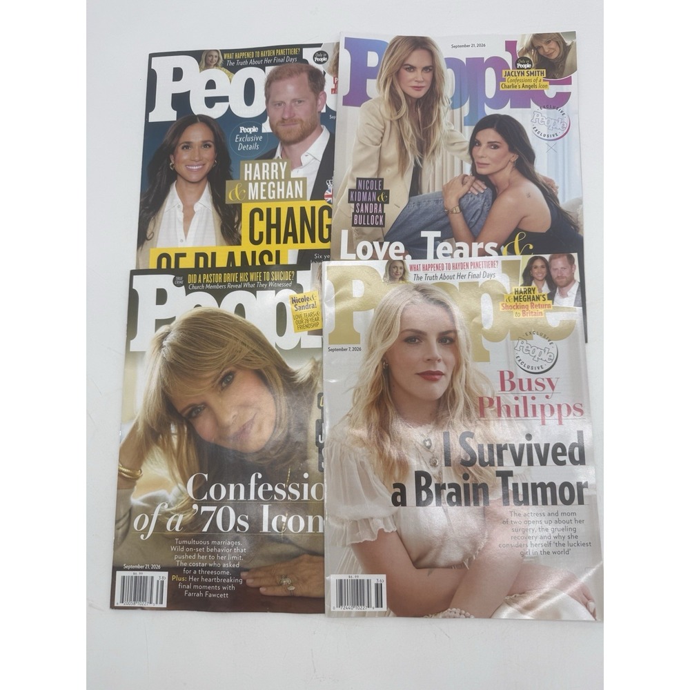 Lot of 4 People Magazines September 2026 Issues Harry Meghan Busy Philipps